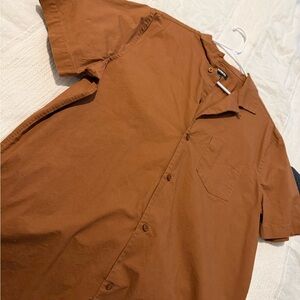 Express Men's Brown Short Sleeve Shirt
